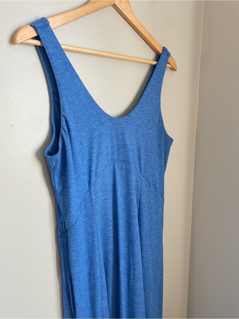 Halara U Neck Backless Split Flowy Maxi Casual Tank Dress Blue Size M Vacation - Picture 5 of 7